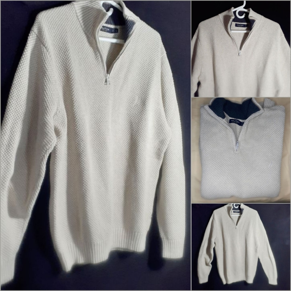 NWOT Nautica Cotton ¼ Zip Sweater Men's Large